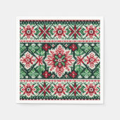 Weihnachts-/Wintermesse Rot & Grün Serviette (Vorderseite)