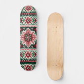 Weihnachts-/Wintermesse Rot & Grün Skateboard (Vorderseite)