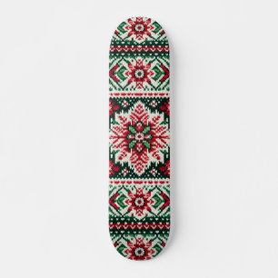 Weihnachts-/Wintermesse Rot & Grün Skateboard