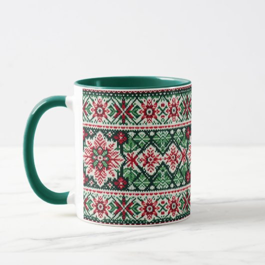 Weihnachts-/Wintermesse Rot & Grün Tasse (Links)