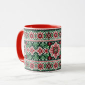 Weihnachts-/Wintermesse Rot & Grün Tasse (Vorderseite Links)