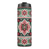 Weihnachts-/Wintermesse Rot & Grün Thermosbecher (Vorderseite)