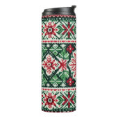 Weihnachts-/Wintermesse Rot & Grün Thermosbecher (Nach links gedreht)