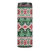 Weihnachts-/Wintermesse Rot & Grün Thermosbecher (Rückseite)