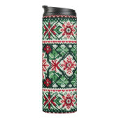 Weihnachts-/Wintermesse Rot & Grün Thermosbecher (Nach rechts gedreht)