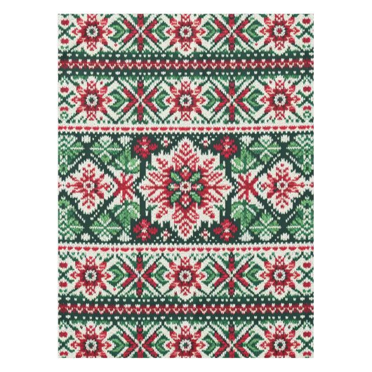 Weihnachts-/Wintermesse Rot & Grün Tischdecke (Vorderseite)