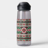 Weihnachts-/Wintermesse Rot & Grün Trinkflasche (Rückseite)