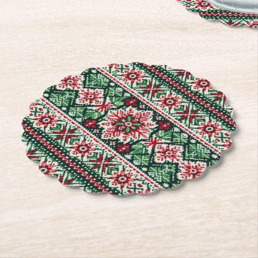 Weihnachts-/Wintermesse Rot & Grün Untersetzer (angewinkelt)