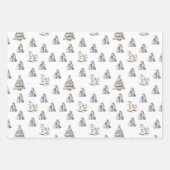 Weihnachts-Wintermuster Geschenkpapier Set (Vorderseite)