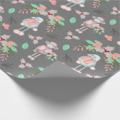 Weihnachts-Winterschaf auf Grau Geschenkpapier (Ecke)