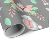 Weihnachts-Winterschaf auf Grau Geschenkpapier (Rolleneckpunkt)