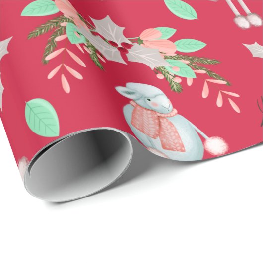 Weihnachts-Winterschaf Geschenkpapier (Rolleneckpunkt)