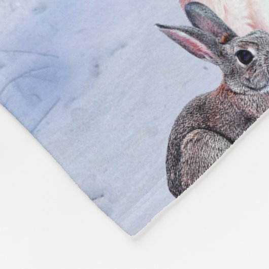 Weihnachts Winterschnee bedeckt Baumlichter Fleecedecke (Ecke)