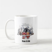 Weihnachts-Winterschnee-Camping neu verheiratet Co Kaffeetasse (Links)