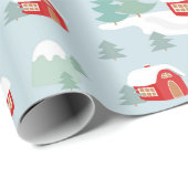 Weihnachts Winterschnee Rote Kabine | Urlaub Geschenkpapier (Rolleneckpunkt)