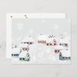 Weihnachts-Winterschnee-Tag Illustration Mini Feiertagskarte
