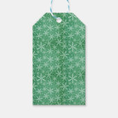 Weihnachts-Winterschneeflocken fallen grün Geschenkanhänger (Vorderseite)