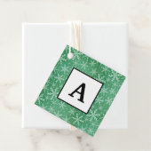Weihnachts-Winterschneeflocken fallen grün Geschenkanhänger (Beispiel)