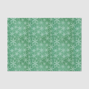 Weihnachts-Winterschneeflocken fallen grün Seidenpapier