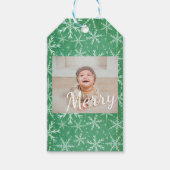 Weihnachts-Winterschneeflocken Fallendes Foto Geschenkanhänger (Vorderseite)