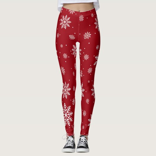 Weihnachts-Winterschneeflocken Gradient Fun Leggin Leggings (Vorderseite)