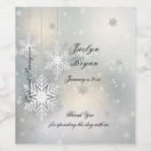 Weihnachts-Winterschneeflocken Hochzeit Weinetikett (Einzelnes Label)