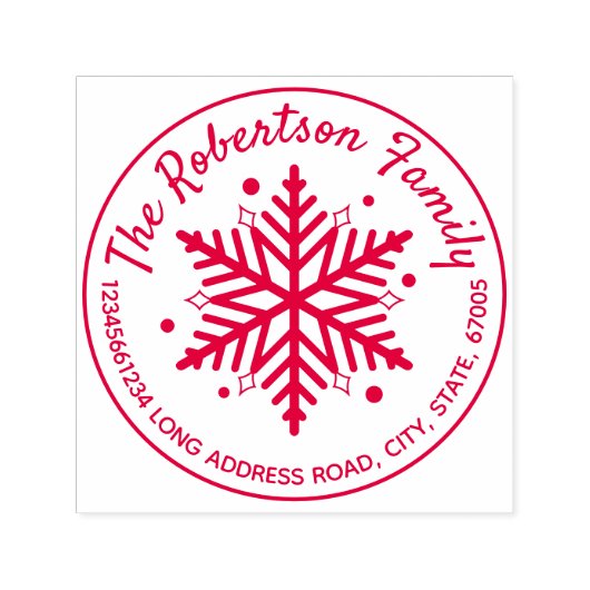 Weihnachts-Winterschneeflocken-Rücksendeadresse Permastempel (Design)
