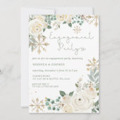 Weihnachts-Winterschneeflocken-Verlobung Einladung (Vorderseite)