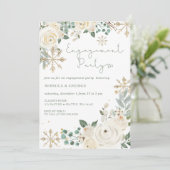 Weihnachts-Winterschneeflocken-Verlobung Einladung (Stehend Vorderseite)