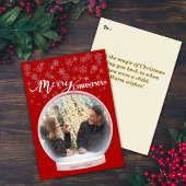 Weihnachts-Winterschneeglobe Custom-Foto Feiertagskarte