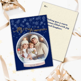 Weihnachts-Winterschneeglobe Custom-Foto Feiertagskarte