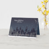 Weihnachts-Winterstadt - Silhouette Karte (Gelbe Blume)