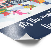 Weihnachts-Winterstädtchen-Zitat Fotodruck (Ecke)