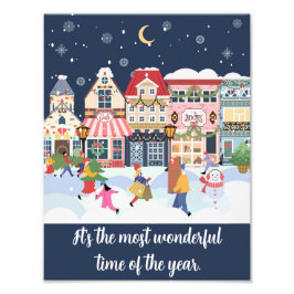 Weihnachts-Winterstädtchen-Zitat Fotodruck