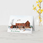 Weihnachts-Winterstall-Malerei Karte (Gelbe Blume)