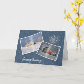 Weihnachts-Winterställe im Schnee Karte (Gelbe Blume)