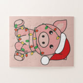 Weihnachts-Wintertiere Schwein Jigsaw Puzzle (Horizontal)