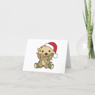 Weihnachts Wintertiere Weihnachtsfeiertage Otters Feiertagskarte