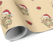 Weihnachts Wintertiere Weihnachtsfeiertage Otters Geschenkpapier (Rolleneckpunkt)