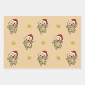 Weihnachts Wintertiere Weihnachtsfeiertage Otters Geschenkpapier Set (Vorderseite)