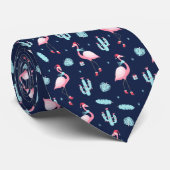 Weihnachts-Winterurlaub Flamingos & Cactus Krawatte (Gerollt)