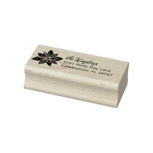Weihnachts-Winterurlaub Poinsettia Blume Adresse Gummistempel (Stempel)