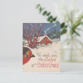 Weihnachts-Wintervogel Feiertagspostkarte (Stehend Vorderseite)