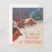 Weihnachts-Wintervogel Feiertagspostkarte (Vorne/Hinten)