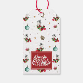 Weihnachts-Wintervogelmuster Personalisiert Geschenkanhänger