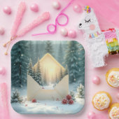 Weihnachts-Winterwald im Umschlag Pappteller (Party)