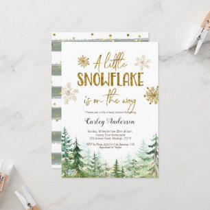 Weihnachts-Winterwald-Schneeflocke ist auf dem Weg Einladung