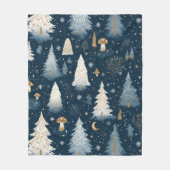 Weihnachts-Winterwald-Tannenbaum-Muster Fleecedecke (Vorderseite)