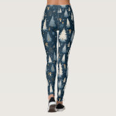 Weihnachts-Winterwald-Tannenbaum-Muster Leggings (Rückseite)