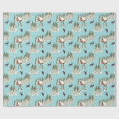 Weihnachts Winterwälder mit Hirsch und Gestaltkabi Geschenkpapier (Flach)